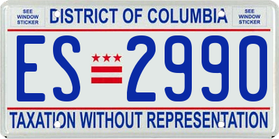 DC license plate ES2990
