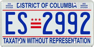 DC license plate ES2992