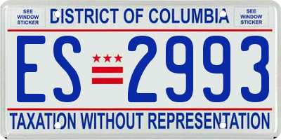 DC license plate ES2993