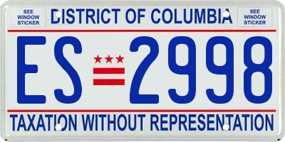 DC license plate ES2998