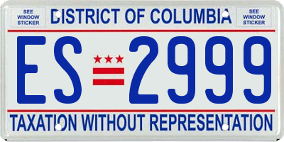 DC license plate ES2999