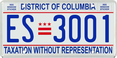 DC license plate ES3001