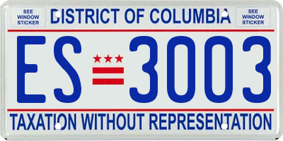 DC license plate ES3003
