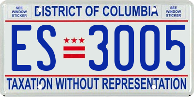 DC license plate ES3005