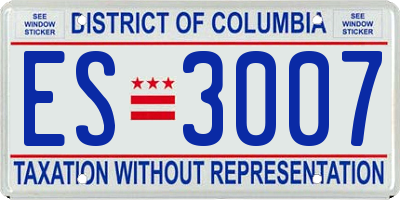 DC license plate ES3007