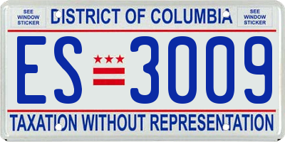 DC license plate ES3009