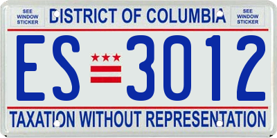 DC license plate ES3012