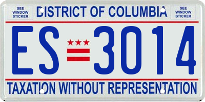 DC license plate ES3014