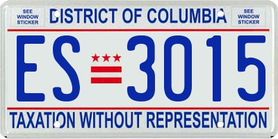 DC license plate ES3015