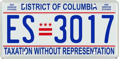 DC license plate ES3017