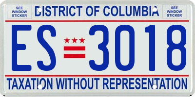 DC license plate ES3018