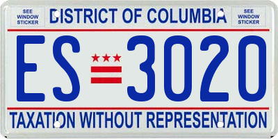 DC license plate ES3020