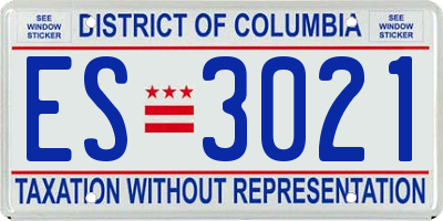 DC license plate ES3021