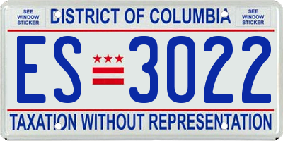DC license plate ES3022
