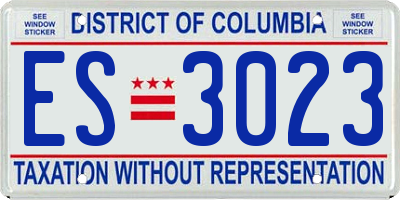 DC license plate ES3023