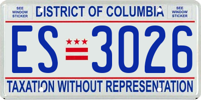 DC license plate ES3026