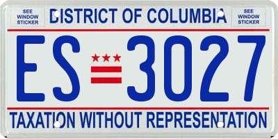 DC license plate ES3027