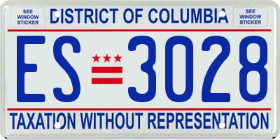 DC license plate ES3028
