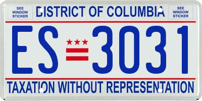DC license plate ES3031
