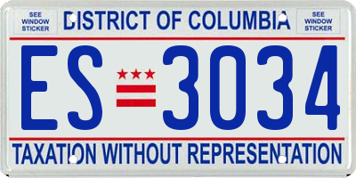 DC license plate ES3034