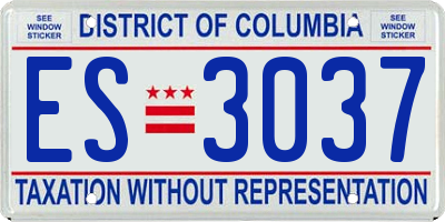 DC license plate ES3037