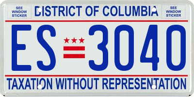 DC license plate ES3040