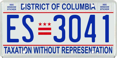 DC license plate ES3041