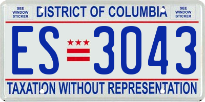 DC license plate ES3043