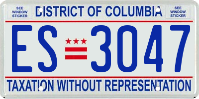 DC license plate ES3047