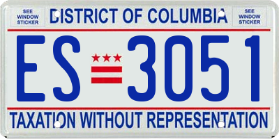 DC license plate ES3051