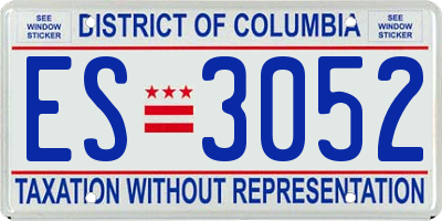DC license plate ES3052