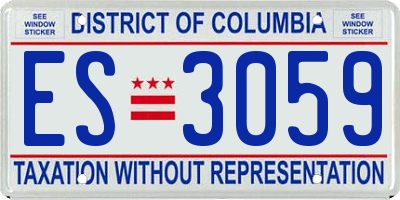 DC license plate ES3059