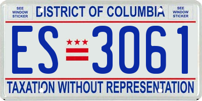 DC license plate ES3061