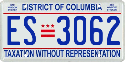 DC license plate ES3062