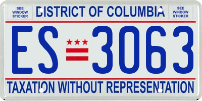 DC license plate ES3063