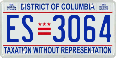 DC license plate ES3064
