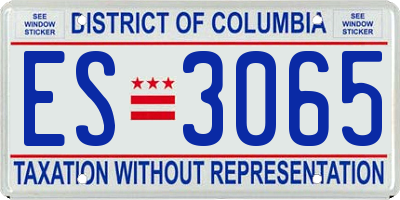DC license plate ES3065