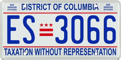 DC license plate ES3066