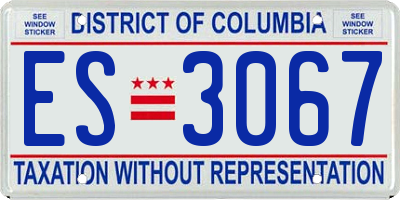 DC license plate ES3067