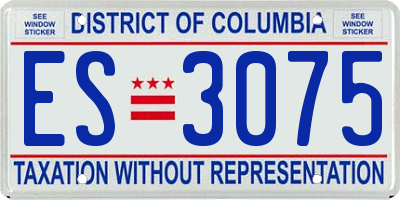 DC license plate ES3075