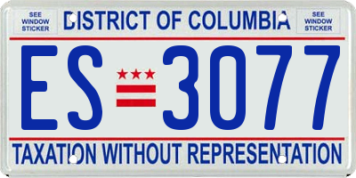 DC license plate ES3077