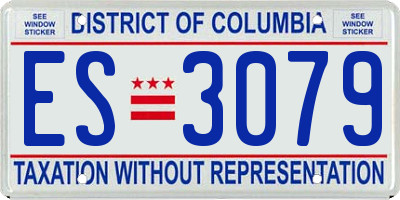 DC license plate ES3079