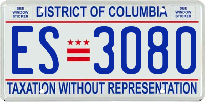 DC license plate ES3080