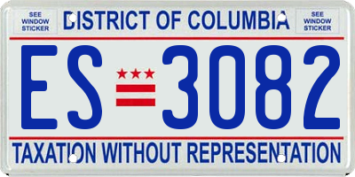DC license plate ES3082