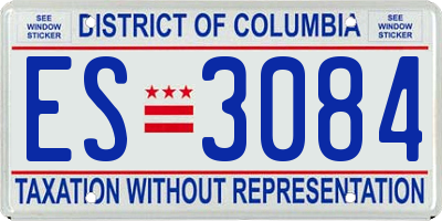 DC license plate ES3084