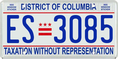 DC license plate ES3085