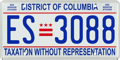 DC license plate ES3088