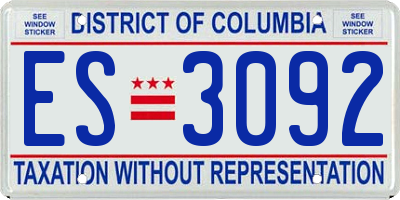DC license plate ES3092