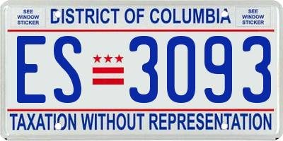 DC license plate ES3093