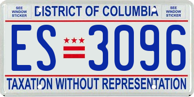 DC license plate ES3096